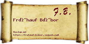Frühauf Bíbor névjegykártya